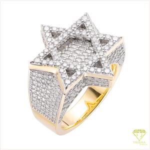 แหวนเพชรเงินแท้ 925 ดีไซน์ดาวซ้อน สำหรับผู้ค้าส่งเครื่องประดับปลีก - Product Image 3