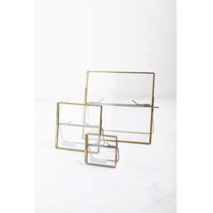 Modern Luxury Glass and Metal Photo <b>Frame</b> Decorative Home Accent Product - Product Image 3