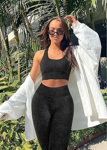 Women gym suit 2 piece sports bra leggings fitness workout outfit - Product Image 6