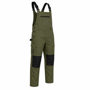Custom Logo <b>Mens</b> Workwear Bib <b>Overall</b> Zippered Chest Pocket Cargo Leg Pockets Reinforced Knee Panels Safety Gear Bib <b>Overall</b> - Product Image 3