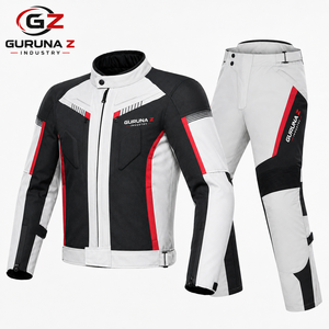 Guruna Z Men's Motorcycle Riding Suit Full Sleeve Windproof Protective Color Blocked Racing Jacket Pants <b>Set</b> <b>Two</b>-<b>Piece</b> All - Product Image 1