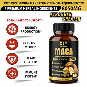 Cápsulas de Maca ODM 500mg para Fuerza, Resistencia y Rendimiento Naturales, Cápsulas de Maca en Polvo 100% Pura para Hombre y Mujer - Product Image 2