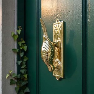 Battant de porte en aluminium artisanal style antique, motif oiseau vintage, battant de porte extérieur rustique - Product Image 3