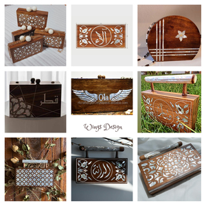 Bolso cruzado de cuero con patrón Buraq para mujer con Incrustaciones de nácar bolsos de noche para viajes de boda regalos árabes bolsa de maquillaje - Product Image 6