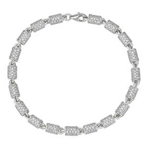 สร้อยข้อมือแบบโซ่หนาประดับเพชรโมอิสซาไนต์ทรงรี รุ่น Ice Cubed สีทอง/สีเงิน เหมาะสำหรับใส่ไปเที่ยวคลับ ของขวัญ - Product Image 2