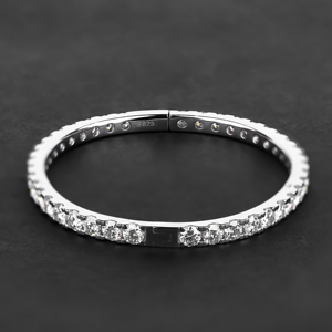 Elegant <b>Sterling</b> <b>Silver</b> Tennis <b>Bracelet</b> with Brilliant Round Cut Stones Classic Luxury Jewelry Gift for <b>Women</b> Style Premium - Product Image 1