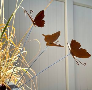 Rusty Metal Bird Garden <b>Stake</b> Outdoor Decor Simple Style Galvanized Steel Planting Ornament - Product Image 4