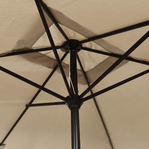 Grand parasol de jardin inclinable en polyester taupe de qualité supérieure avec base - Product Image 5