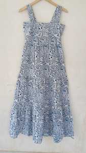Vestido Maxi Boho Ligero de Algodón Puro para Mujer, con Estampado Floral, Vestido Maxi con Corte Evase, Exportación a India - Product Image 6