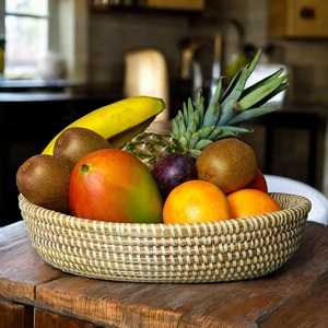 Simple woven oval seagrass <b>fruit</b> basket Handmade <b>Storage</b> Basket Wholesale eco-friendly Made in Vietnam - Product Image 3