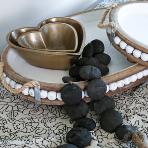 Bol en laiton doré en forme de cœur, poli miroir, artisanat, pour servir des fruits secs et des bonbons - Product Image 4