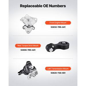 ชุดเปลี่ยนแท่นยึดเครื่องยนต์และเกียร์สำหรับ Honda Civic 1.8L Coupe ปี 2012-2013 จำนวน 3 ชิ้น - Product Image 3