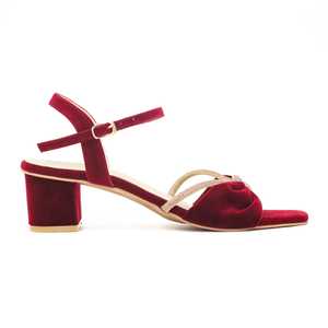 Maroon Fancy <b>Heeled</b> <b>Sandal</b> FN5328 - Product Image 2
