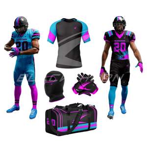 Paquete de Uniforme de Fútbol Americano Sublimado para Jóvenes y Adultos con Camiseta de Compresión, Casco, Guantes y Bolsas de Fútbol Americano - Product Image 1