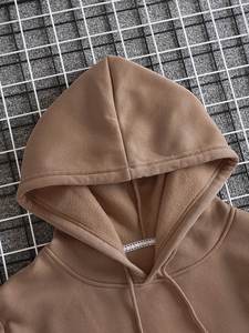 เสื้อฮู้ดผู้ชายแบบสวมหัว สีพื้น ผ้าระบายอากาศ ผ้าฟลีซ 100% ผ้าฝ้าย แขนปกติ เสื้อฮู้ดแบบ unisex - Product Image 6