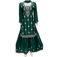 FAMUCAAS pour broderie manuelle sur tissu, haut Kurta, bas Sharara/Plazo/Salwar, robe de mariée noire, tenue de soirée, séchage rapide, toutes saisons