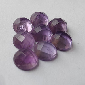 Ametyste naturelle de qualité AAA+ - Pierre précieuse ronde à taille rose calibrée pour bijoux, tailles personnalisées disponibles - Product Image 5