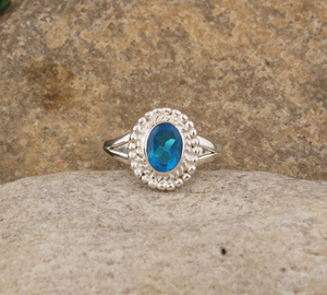 Natural <b>Turquoise</b> Sterling Silver Classic Bezel Setting Luxury Gemstone <b>Ring</b> for Women Wedding Anniversary Gift Fine Jewelry - Product Image 2