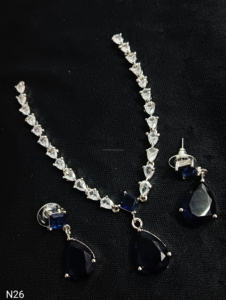 Ensemble de bijoux de mariée en diamant américain classique Collier et boucles d'oreilles en deux pièces pour mariage Style classique à la mode - Product Image 2