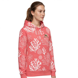 Sudadera con Capucha para Mujer NEXTEX con Estampado de Arrecife de Coral, Diseño Geométrico de Ramas Marinas, Bolsillo Tipo Canguro y Cordón Ajustable - Product Image 3