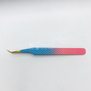 Pinzas de Acero Inoxidable de 90 Grados para Pestañas, Agarre de Diamante, las Mejores Pinzas para Técnica de Aislamiento de Pestañas, Pinzas de Precisión de Metal Sólido para Cejas - Product Image 1