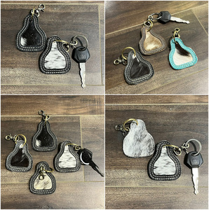 Cadeau promotionnel Cheveux sur cuir de vachette Porte-clés Porte-clés en cuir Porte-clés élégant Forme unique Porte-clés de luxe en cuir - Product Image 2