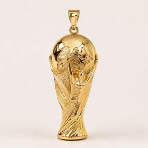 18K Yellow Gold Football <b>Trophy</b> Pendant for Men Custom Sports Championship Locket Wholesale Jewelry - Product Image 4