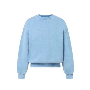Sudadera Oversize de Cuello Redondo Unisex con Manga Linterna, Color Liso, Tejido de Algodón, Estilo Otoñal, Ajuste Regular - Product Image 6