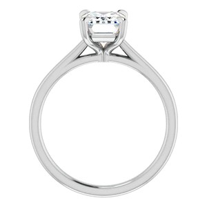 Anillo de Compromiso Premium con Moissanita de Corte Esmeralda de 1.75CT, Color D, VVS1, con Banda Cónica de Oro Blanco de 14K - Product Image 5