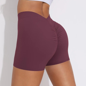 Shorts de Yoga de Cintura Alta para Mujer, al por Mayor, Sólidos, Transpirables, de Secado Rápido, Elásticos en Cuatro Direcciones, Ecológicos, para Fitness y Running - Product Image 3