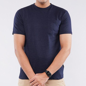 Camiseta de Cuello Redondo Texturizada y Transpirable para Hombre, Logotipo Personalizado, Color Sólido, 100% Algodón, Ropa Urbana de Manga Corta, Fabricante OEM ODM, EE. UU. - Product Image 4