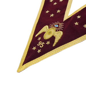 Cadena de insignias masónicas bordadas a medida de alta calidad con collar, fabricante de insignias masónicas, solicite precios al por mayor. - Product Image 2