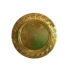 Assiette de présentation en métal à motif gaufré, base élégante pour la présentation des plats lors de banquets - Product Image 2