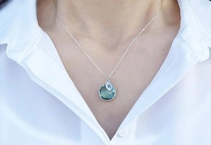 Handmade Citrine Pendant Necklace 14mm Faceted Gemstone <b>Silver</b> Plated Bezel Setting November Birthstone Jewelry Gift - Product Image 4
