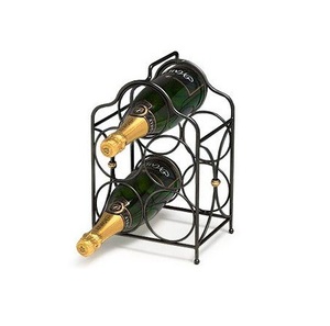 Handcrafted Iron Wine <b>Rack</b> for Kitchen Countertop Beverage Storage Organizer Waterproof Four-Tier Home Bar Dining Table - Product Image 3