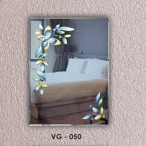 VG-50 Miroir design élégant à rainures en V avec motif papillon pour tous les espaces de vie, décoration murale sans cadre - Product Image 4