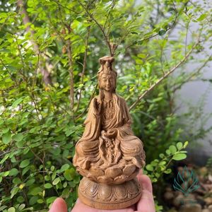 Top Quality <b>Religious</b> Figure Home Decor Wood Handicraft Guan Yin <b>Statue</b> AL-DK0023 Natural Agarwood Sculpture Traditional Design - Product Image 3