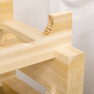 Espositore modulare autoportante da 72 bottiglie impilabile portabottiglie con finitura naturale per la dispensa della cucina o la conservazione della cantina - Product Image 4