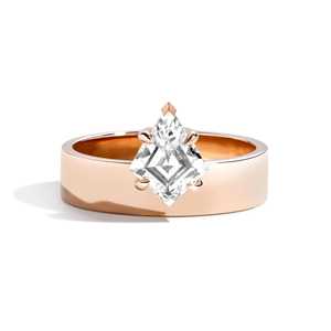 Anillo de Compromiso con Diamante Cultivado en Laboratorio de 1 Quilate, Corte Kite, Oro Sólido de 14k, Banda Ancha de 4.7mm, Anillos Modernos Minimalistas, Fabricante, Venta al Por Mayor - Product Image 5