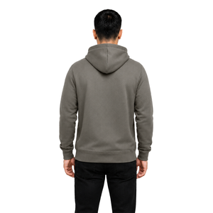 Sweat-shirt à capuche gris pour homme EURO, coupe classique, décontracté, en molleton, avec poche, broderie, 100% coton, motif géométrique, respirant, hiver - Product Image 2