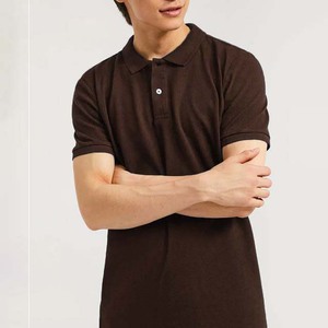 เสื้อโปโลแขนสั้นสีพื้นสำหรับผู้ชาย ผ้าฝ้ายถัก 100% สวมใส่สบายๆ สไตล์สตรีทแวร์ - Product Image 2