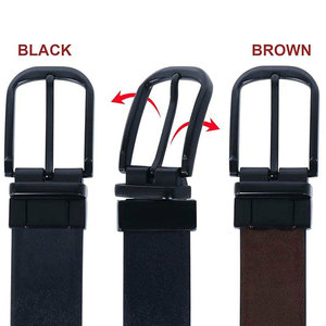 Men Cow Hide Casual Work Dress <b>Jeans</b> <b>Belt</b> Brass Pin Buckle Durable Adjustable 3.5cm Width Classic Fashion - Product Image 5