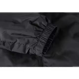 Custom Black Zip-Up Hooded Windbreaker <b>Jacket</b> for <b>Men</b> Plus-Size Breathable Lightweight Plain Decoration Fur for Summer Season - Product Image 4