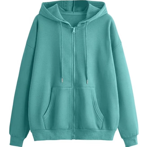 Sudadera con capucha y cremallera estilo streetwear, extragrande para hombre, con impresión de logotipo personalizado y bordado, 100% algodón, servicio OEM y ODM disponible. - Product Image 1