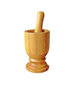 Solid Wooden Mortar And Pestle Set For Kitchen Counter Spice Processing And Traditional Culinary <b>Grinding</b> - Product Image 6