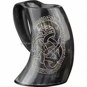 Tazas para beber vikingas de cuerno de búfalo Real de alta calidad tallado surtido mejor precio para uso de cerveza y copa de vino - Product Image 1