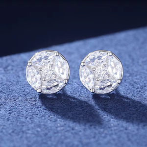 Boucles d'oreilles clous de luxe en diamant de laboratoire rond, certifiées IGI, couleur D, en or, pour femme, bijoux fins de mariage - Product Image 1