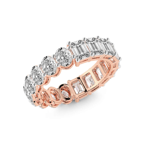 แหวนทองคำแท้ 14k/18k ประดับเพชรเจียระไนทรงรีและมรกต Jayla ดีไซน์แบบ Eternity สำหรับผู้หญิงและเด็กผู้หญิง สวมใส่ในงานแต่งงาน - Product Image 6