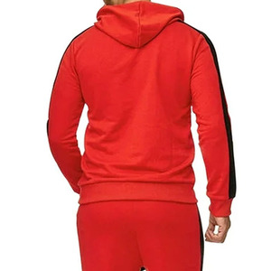 Ropa Deportiva con Diseño de Franjas Laterales, Sudadera con Capucha de Forro Polar, Traje Deportivo de 2 Piezas Resistente al Viento, Edición Premium para Hombre - Product Image 5