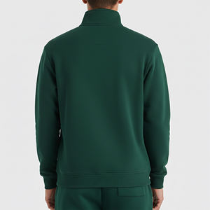 Sweat-shirt pour homme à col zippé 1/4, de haute qualité, 100% coton, avec logo personnalisé, sans capuche, fabriqué par le fabricant d'origine - Product Image 3